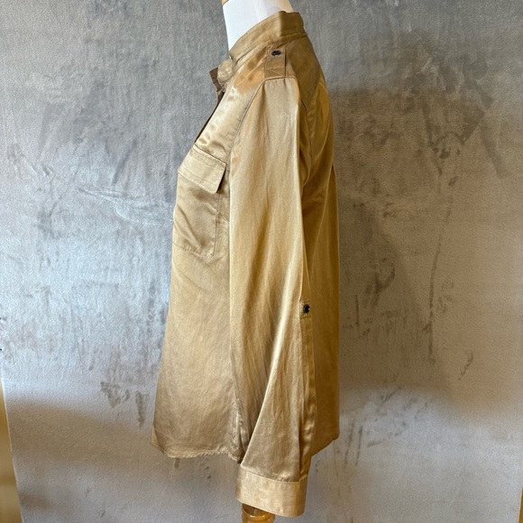 Eddie Bauer Silk Mandarin Collar w/Buttons Sz S Steampunk Whimsigoth Artsy - Picture 9 of 12